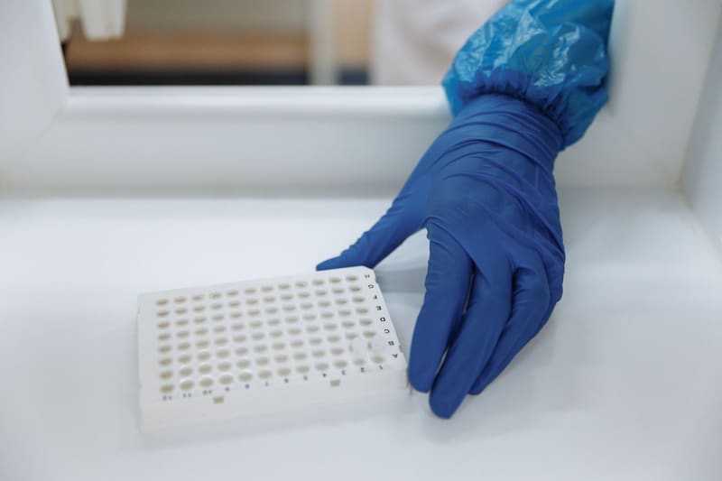 A specimen collection area ready for an employment drug test